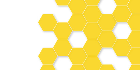 Abstract white background with hexagon and hexagonal background. Luxury white pattern with hexagons. abstract 3d hexagonal background with shadow. 3D futuristic abstract honeycomb mosaic background.