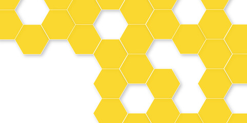 Abstract white background with hexagon and hexagonal background. Luxury white pattern with hexagons. abstract 3d hexagonal background with shadow. 3D futuristic abstract honeycomb mosaic background.