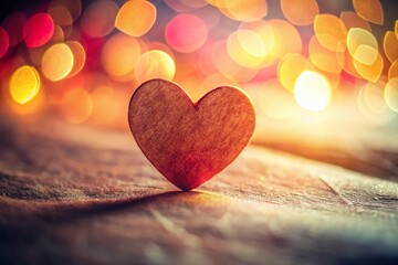 Fototapeta premium Heart Shape on Paper with Tilt-Shift Effect - Romantic and Artistic Photography