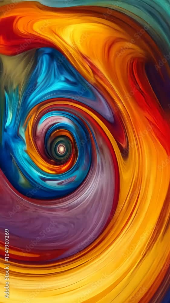 Poster colorful swirls creating abstract tunnel effect
