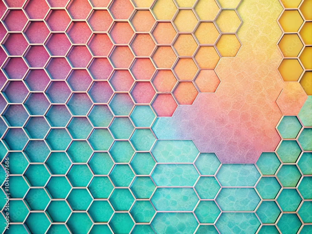 Poster hexagonal netting pattern design for backgrounds and textiles, ideal for modern aesthetics and creat