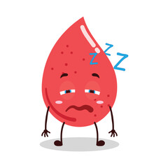 cute sleepy expression of blood character