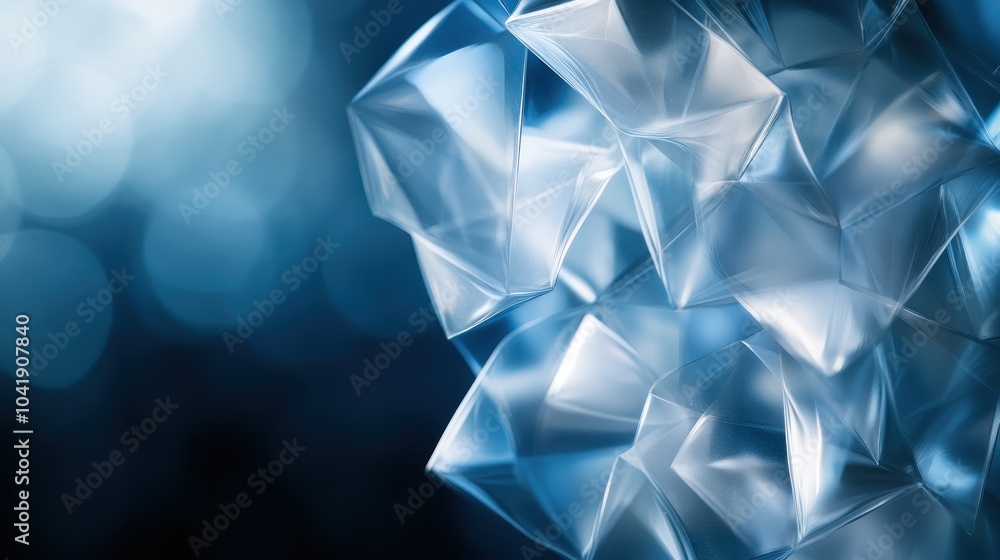 Poster an elegant arrangement of chic crystal structures rendered in a modern abstract style, with a focus 