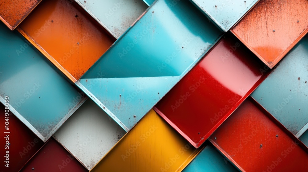 Poster this layered abstract piece artistically combines vibrant and contrasting tones, creating a visually
