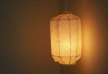 Illuminated Cylindrical Light Fixture In Dim Setting