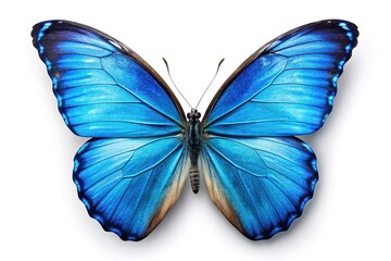 Obraz premium Blue butterfly isolated on white background