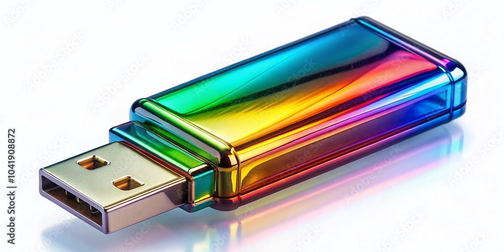 Poster high dynamic range usb stick isolated on clear background for tech and storage solutions