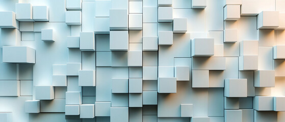 Abstract geometric blocks on light background, 3d render, Background wallpaper design