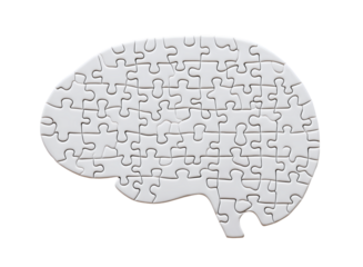 Challenges of Mental Health and Memory Loss isolated on transparent background. PNG file, cut out