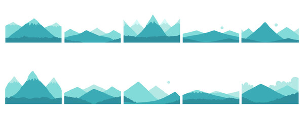 Mountain Landscape Background Set