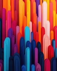 Fototapeta premium Colorful abstract shapes, vibrant and creative