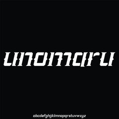 a font combination between vintage and modern Japanese type style alphabet