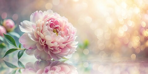 Obraz premium Beautiful abstract floral pattern of peonies reflected with pastel colors, perfect for print or wall decor
