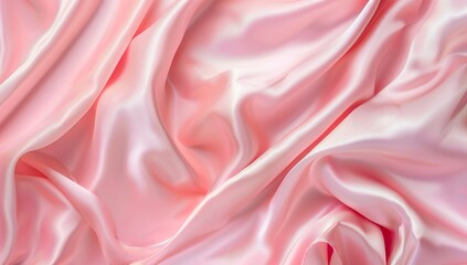 Obraz premium Photo of A pink fabric with a satin texture, draped elegantly on a pastel...