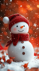 snowman with red hat
