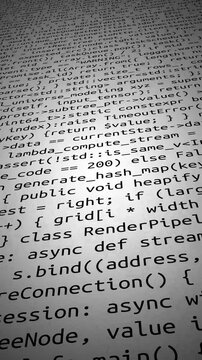 Conceptual java code of web page or javascript programming concept. Simulation of abstract software computer programming code.