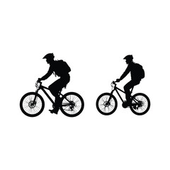Obraz premium Cycle Silhouette set Clipart on a white Background