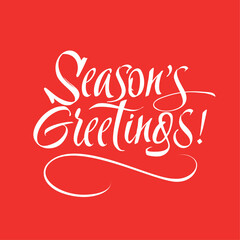 Fototapeta premium Season's Greetings Calligraphic Design