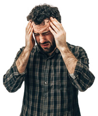 Naklejka premium PNG Real man headache photo pain.