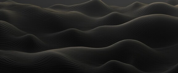 Obraz premium Abstract black and green wavy landscape design