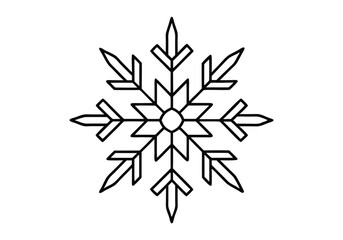 Continuous Line Drawing of a Snowflake – Winter-Themed Minimalist Art