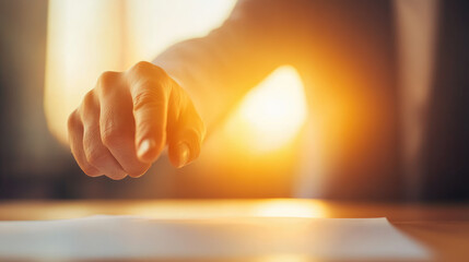 Businessman in suit engaging in strategic planning, pointing at documents on desk, exemplifying professionalism and focus during meeting