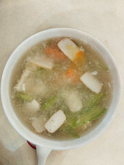 bitter gourd soup with sliced fish cake