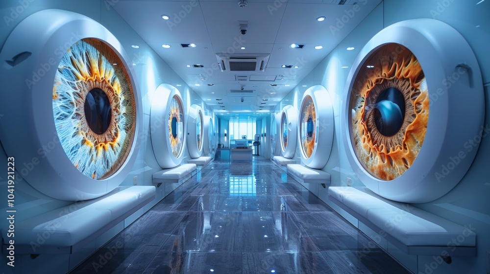 Poster create an image of an ophthalmology clinic using 3d printing
