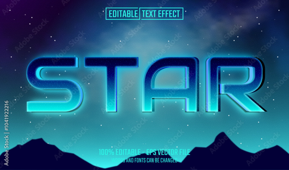 Canvas Prints star editable text effect
