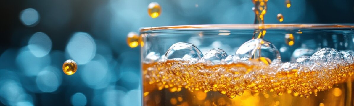 Chemical reaction in progress with foam