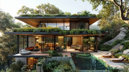 Obraz premium Showcase the beauty of sustainable architecture and green building design