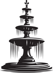 Fototapeta premium Water fountain silhouette vector illustration isolated on a white background