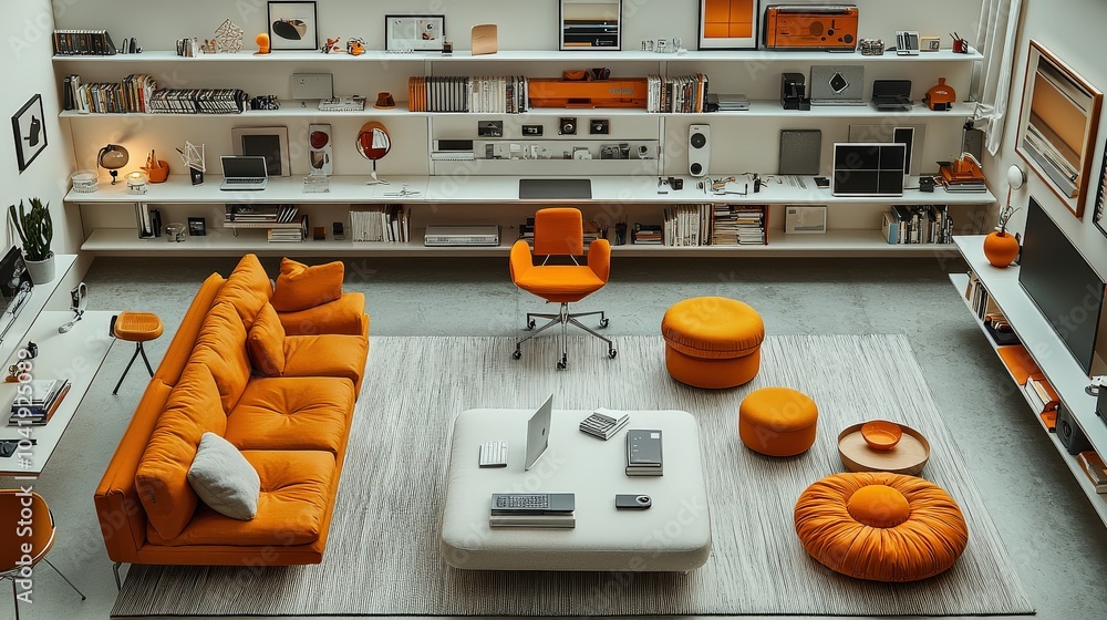 Aufkleber a visually appealing workspace featuring connected devices that enhance productivity, showcasing the