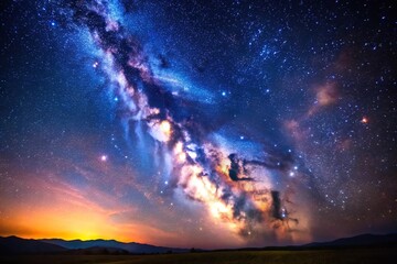 Naklejka premium Dazzling starry sky wallpaper with a universe background