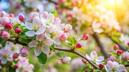 Close-up of blooming apple tree flowers