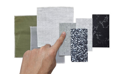 interior architect chooses material samples for modern luxury decoration style contains palette of...