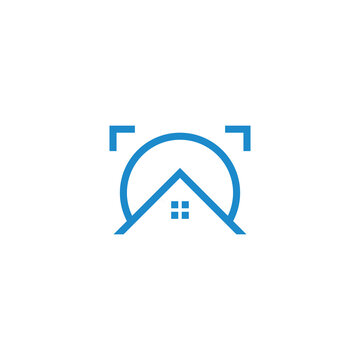 focus home logo design vector template