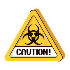 Biohazard triangle symbol. Hand draw, vector flat illustration.