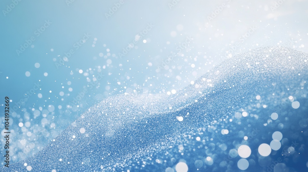 Poster a light blue gradient with sparkling particles, evoking a sense of calm and futuristic design.