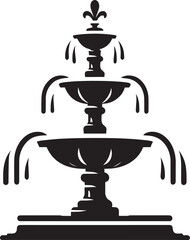 Water fountain silhouette vector illustration isolated on a white background