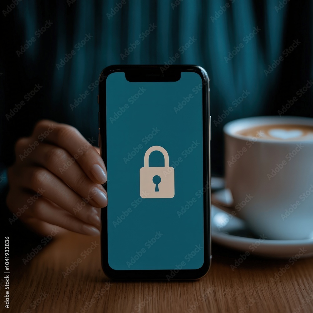 Poster enhancing digital security understanding mobile lock features for privacy protection