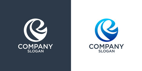 collection of initial letter R abstract monogram logo design vector