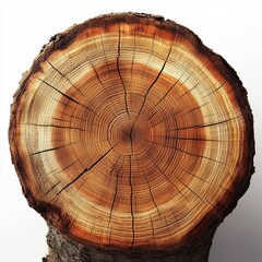 Obraz premium Close-up of a tree stump showcasing intricate wood grain patterns and growth rings.
