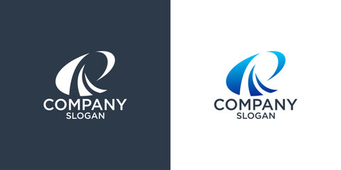 collection of initial letter R abstract monogram logo design vector