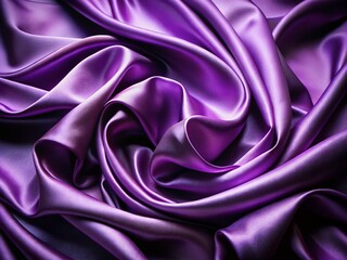 Obraz premium Luxurious Purple Satin Fabric Waves - Elegant Textiles for Home Decor and Fashion Photography
