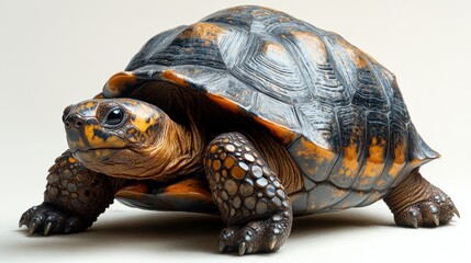 Fototapeta premium A detailed depiction of a tortoise showcasing its unique shell patterns.