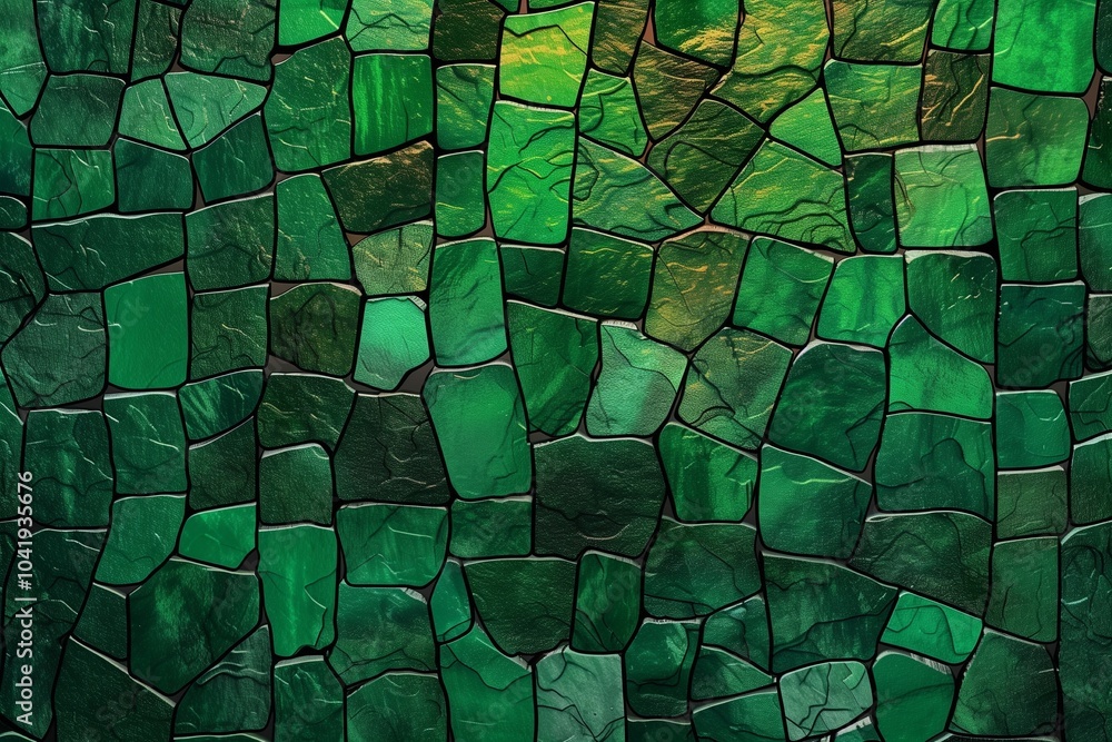 Wall mural green mosaic tile pattern wallpaper