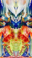 Fototapeta premium Abstract background art . Ethnic pattern. Mixtures of oil paint. Trendy hand painting canvas. Wall decor and Wall art prints Idea. 3D Texture. Art object