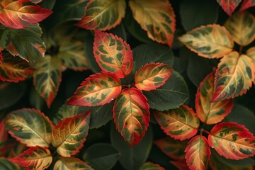 Fototapeta premium A close up of a plant with red and green leaves