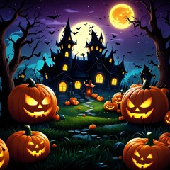 halloween layout, cartoon illustration